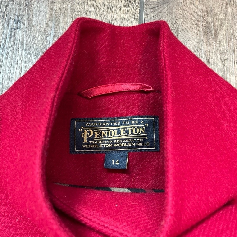 Pendleton Red Wool Double Breasted Button Down Pe… - image 3